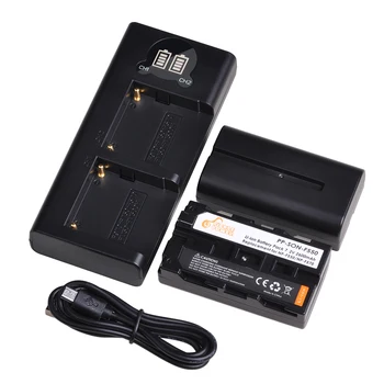 NP F NP-F550 Akumulators + Dual Lādētāju Blackmagic Kabatas Kino Kameru 6K Pro Sony F570 F530