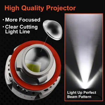 Auto Miglas lukturi Projektora Objektīvs LED Lampas, Auto H11 H8, H9 9005 HB3 9006 HB4, H7 50W 2400Lm Leņķis Acis Miglas Spuldzes 6000K