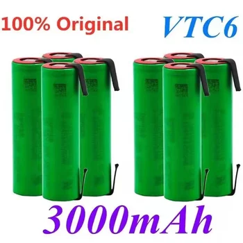 .Oriģināls.recargable.VTC6-batería. de litio,3,7 V, 3000mAh,para.18650.VTC6.30A, juguetes,linterna,
