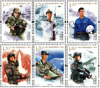 6Pcs/Set Jauno Ķīnas ziņu Zīmogs 2017-18 Deviņdesmitajā Gadadienā Dibināšanas Armijas Zīmogi MNH