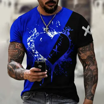 Ir 2021. Jaunu Vasaras Modes Mīlestību, 3d Druka, T-krekls Vīriešu Mīksts Un Ērts Harajuku Apģērbu Īsām piedurknēm Sporta T-krekls