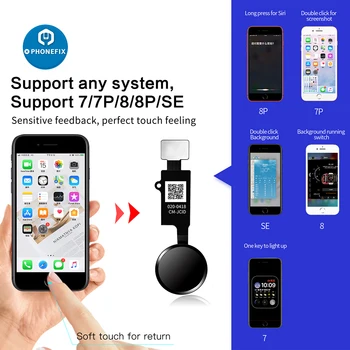 JCID 6th Gen 3D Edition Pogu Home Flex Kabelis priekš iPhone 7 8 Plus Atgrieztos Funkciju Izvēlnē Home pirkstu Nospiedumu Atslēga