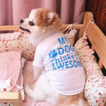 Kucēns T-Krekls Pet Suns, Drukāt Īsām Piedurknēm Apģērbs Suņiem Veste Pet Elpojošs Ērti, Pavasarī, Vasarā, Suņu Apģērbu