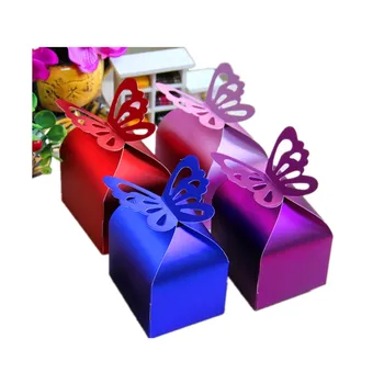 50gab/set Tauriņš Apdare Candy Dāvanu Kastē Laukumā Cake Box Eiropas Dobi no Dāvanu kaste Kāzu svinības, Kristības, Dzimšanas