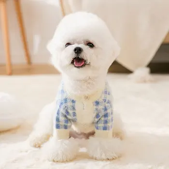 Pleds Džemperi Pet Suņu Apģērbu Termiskais Apģērbs Suņiem Super Maza Kostīmu Gudrs Silts Chihuahua Rudens Ziemas Blue Boy Mascotas
