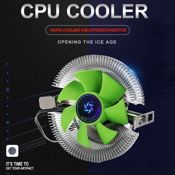 Efektīva CPU Cooler 3 Pin 1800RPM Kluss PC Alumīnija Radiatora Dzesēšanas Ventilators Intel, AMD 775 1150 1151 1155 Klusums Ventilador