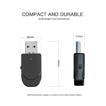 2 In 1 Bluetooth saderīgu 5.0 Audio Raidītājs Uztvērējs Divu-in-One Datora USB Adapteris TV Auto Dual Produkcija Skaļruņi
