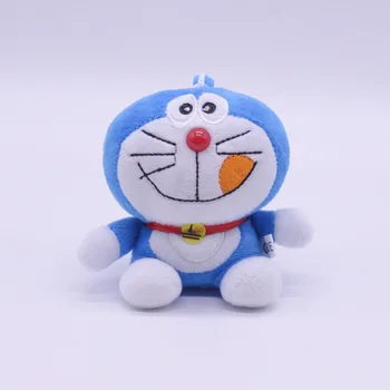 12Pcs/Daudz 10CM Doraemons Plīša Keychain Izlases Apvienojums, Mini Gudrs Mīksta Lelle, lai Soma Atslēgu Piekariņu Rotaļlietas