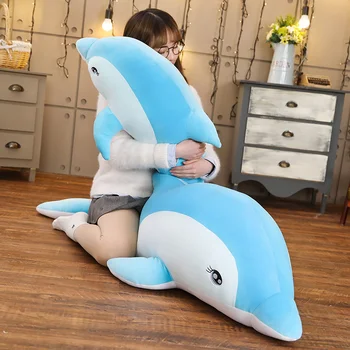 Jaunu Ierodas 100-140CM Liels, Gudrs, Mīksts Delfīns Plīša Rotaļlietas, kas Pildīti ar Jūras Dzīvnieku Draudzenei Dāvanu Bērniem