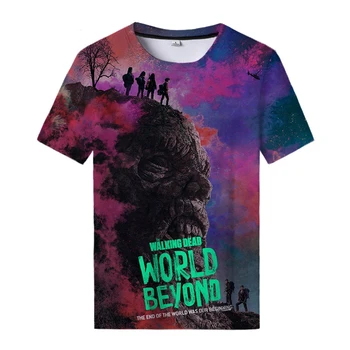 Jauns T-Krekls Šausmu seriāls Walking Dead 3D Drukas Streetwear Vīriešu un Sieviešu Modes Lielgabarīta T Krekls Harajuku t-veida Topi Tshirts