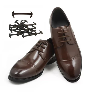 12 Gab. Bez Sasiet kurpju šņorēm Elastīgs Silikona kurpju auklas Modes Ādas kurpes Vienkāršu Gumijas Shoelace Atpūtas Ātri Slinks mežģīnes 3 Krāsu