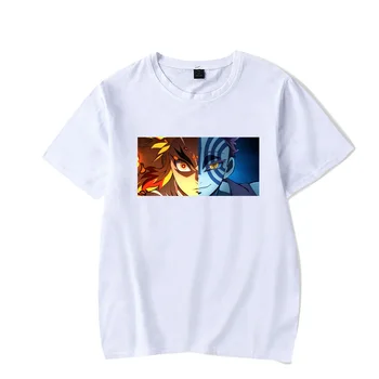 Kyoujurou Akaza Print Drēbes Demon Slayer Drukāt Top Brīvs Unisex O-Veida Kakla Tshirt