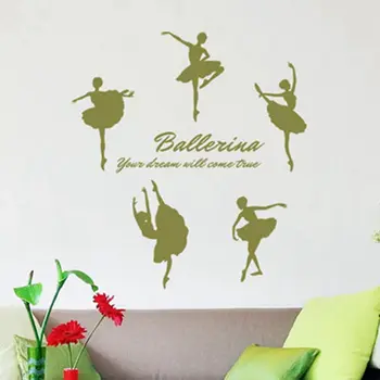 Balerīna jūsu sapnis piepildīsies deju iedvesmojošu sienas citātus uzlīmes baleta meitenes istabas interjeru bezmaksas piegāde