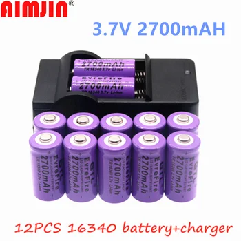 2700mAh Uzlādējams 3,7 V Li-ion 16340 CR123A Baterijas Akumulatoru LED Lukturīti Ceļojumu Sienas Charger16340 CR123A Baterijas