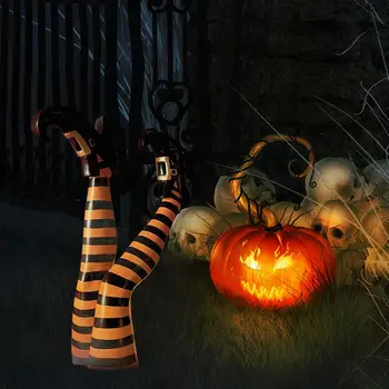 Halloween Raganu Kājām Otrādi Dinamiskas Krāsas Dekoratīvos Brīvdienu Svītrainas Kājas Puse, kas Rotājumi, Mājas Bārs Grupa Krājumi
