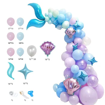 Nāru Tēmu Lateksa Balonu Dzimšanas Dienu Apdare Sirēna Zivs Astei Līdzīgs Arkas, Balonu Komplekts Ģimenes Puses Piegādes Baby Duša, Bērnu Rotaļlietas