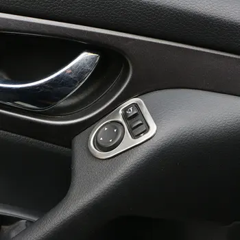 Carmilla Nerūsējošā Tērauda Interjera Atpakaļskata Spoguļa Regulēšana Apdares Uzlīmes priekš Nissan Qashqai J11 X-Trail T32 2013. - 2021. gadam