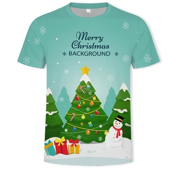 Ziemassvētku 3D Drukāšanas Vīriešu, Sieviešu T-Krekls Modes Santa Claus Īss piedurknēm Krekls Mīksto Āra Gadījuma Zaudēt Lielgabarīta T Krekli