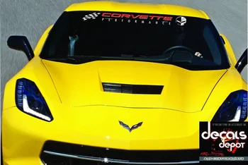 Par Chevy Corvette Grafiskais Uzlīmēm, C3 C4 C5 C6 C7 ZO6 ZR1 Stingray VĒJSTIKLA BANNER
