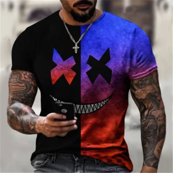 Vīriešu, Sieviešu 3D Iespiesti Īsām Piedurknēm T-Krekls ar Slīpumu, XOXO Hip Hop Streetwear Vasaras Sporta 2021