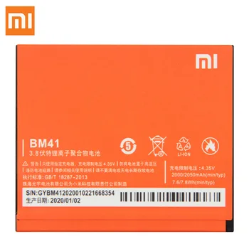 Oriģināls Xiaomi BM41 Rezerves Akumulatoru Xiaomi Redmi 1S Redmi 2 Redmi 2A 2000mAh Lielas Ietilpības Akumulators