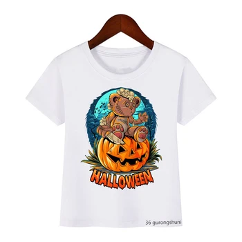 Halovīni dzīvnieku print bērnu apģērbu smieklīgi zēni/meitenes universālā t-krekli modes pusaudžu tshirt bērniem Halloween kostīmi