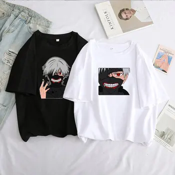 Lielgabarīta T-Kreklu apdruka Vīriešu Sieviešu Multiplikācijas filmu Karstā Japāņu Anime Tokyo Vampīrs Kaneki Ken Grafiskais Modes Unisex T Vasaras Top sieviete