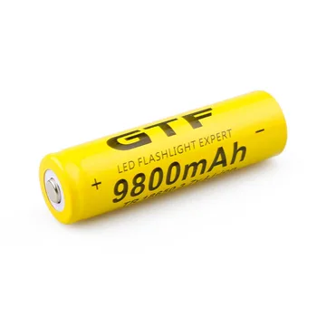 Uzlādējamu litija-jonu pāļu gtf 18650, 9800mah, 3.7 v, lukturītis + ue/eua, akumulatora lādētājs akumulators