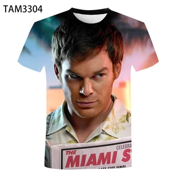 Personalizētu Gadījuma T-Kreklu apdruka Vīriešu Sieviešu Bērnu Ir 2021. Dexter 3D Drukas Īsām Piedurknēm Vasaras Modes Hip Hop Visā Ielas Augšu