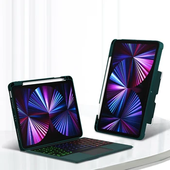 HUWEI Burvju Tastatūras iPad Pro 11 collu 12.9 3th 10.5 10.2 2020 2021 Gaisa 4. Tablete Smart Cover Gadījumā Bezvadu Skārienpaliktni, ar Aizmugurgaismojumu