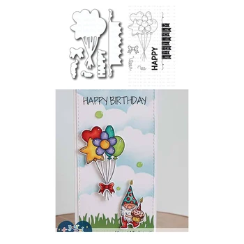 Santa klaus Ballons Griešanas Mirst Un Skaidrs Markas Scrapbooking Komplekti Piena Albumu Sveicu DIY Kartes Dāvanas Handmde Trafaretu Dekors