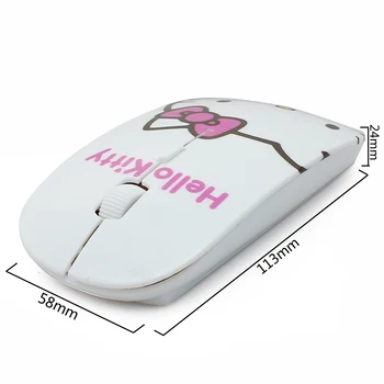 CHYI Bezvadu Datora Peli Cute Rozā Mini Hello Kitty Mause 2.4 G USB Optiskā Pele Dāvanu 1600DPI Pelēm Meiteni Bērniem PC Klēpjdators