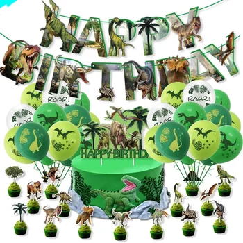 Dinozaurs Dino Grupa Krājumi Jurassic Pasaules Gaisa Balonu, Džungļi Happy Birthday Puse Rotājumi Bērni 1. Babyshower Bērnu Duša