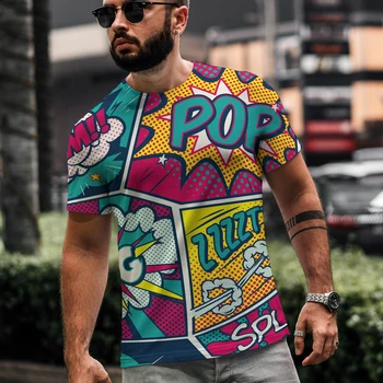 Ir 2021. jaunas vīriešu vasaras modes ielu grafiti t-krekls vīriešu ikdienas o-veida kakla ielas t-krekls vīriešu īsām piedurknēm t-krekls top
