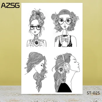 AZSG Skaisti modes meitene stila Skaidrs, Zīmogi/Zīmogs Par DIY Scrapbooking/Karte Padarot/Albums Dekoratīvās Silīcija Zīmogs Amatniecības