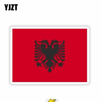 YJZT 12CM*8.5 CM Smieklīgi Stils Albānijas Karogu Decal Atstarojošs Auto Uzlīme 6-1739