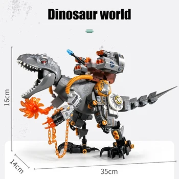560Pcs Jurassic Pārlādēt Dinozaura Modeli, Celtniecības Bloki Kaujas Tiranozaurs Pasaules Militāro Ieroču DIY Ķieģeļi, Rotaļlietas, Dāvanas Dzimšanas dienā