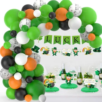 Svētā Patrika Dienā Zaļš Balons Vainags Komplekts Shamrock Lateksa Balonu Īrijas Zaļo Dekorēšanas Komplekts Rainbow Baloni Piederumi