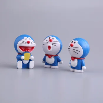 6pcs/komplekts + Papildus Atslēgu Gredzens Klasisko Japānas Fujiko F Fujio Komiksu Animācijas Doraemon Robots Kaķu Attēls Modelis Rotaļlieta Dāvana
