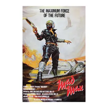 Klasisko Filmu Mad Max Zīda Plakātu 1979 Gadu Veca Filma Sienas, Mākslas Plakātu, Mels Gibsons Vintage Audums Izdrukas Cilvēks Istabas Mājas Apdare