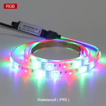 Elastīgu Led Lentes RGB Gaismas ar USB barošanu DC5V SMD2835 LED Lentes Ūdensizturīgs Lentes TV Fona Apgaismojums Dekoratīvās Lampas