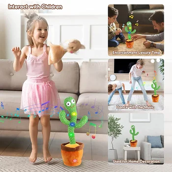 Jauki Dejas Kaktuss, Plīša Rotaļlieta, kas Runā, Dejo Kaktuss USB Uzlādes Krata, Plīša Leļļu Mājas Biroja Apdare Smieklīgi Dzimšanas dienas Dāvana