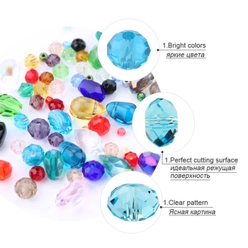 Multi-krāsu Stikla Pērles kristāla piekariņi, Rotaslietas piederumi Seedbeads Rotaslietas Pieņemšanas Aproce, Kaklarota, DIY Vairumtirdzniecība