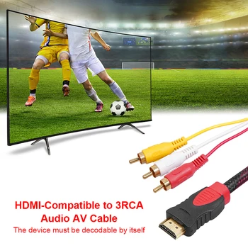 1.5 m HDMI-Saderīgam Uz 3Rca Scart Divu-In-One Adaptera Kabelis HDMI-Saderīgam Vīriešu S-Video Uz 3RCA Audio AV Kabelis Vadu Adapteri