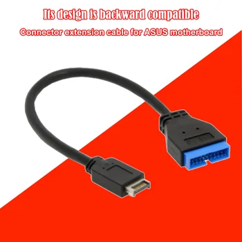 Mainboard Savienotājs pagarinātāja Kabelis USB 3.1 Priekšējā Paneļa Galvenes USB 3.0 20Pin pagarinātāja par ASUS Mātesplati Savienotājs