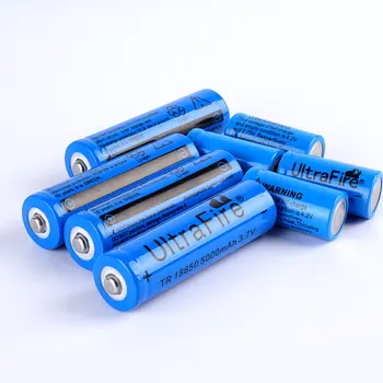 Uzlādējams litija akumulators TR 18650 5000mAh 3,7 V ar Bateriju USB Lādētāju, Lukturīšu Baterijas