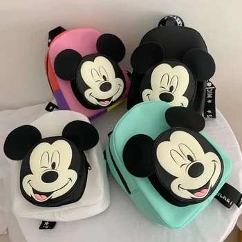 Jauno Modes Disney-bērnu soma Mickey Mouse bērnu Bacpack pavasara Rudens Mickey Minnie Peles modelis mugursoma Bērniem Dāvanas