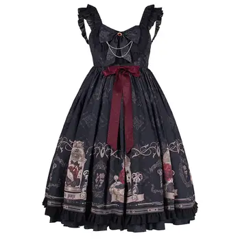 Lolita Pilna Stilu Vietas Lakstīgala Rožu JSK Kleita Gotikas Stilā Tumsā Sērija Lolita Kleitas viktorijas gothic lolita kleita