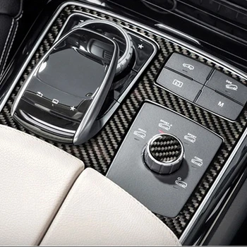 2gab Oglekļa Šķiedras Pārnesumu Pārslēgšanas Kārba Panelis & Mode Poga Vāka Apdare Bezel piemērots Mercedes-Benz GLE W166 2016 2017 2018 2019