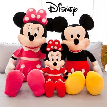 35/45/55/70 Cm Disney Mickey Minnie Plīša Lelle, Rotaļlieta, Dzimšanas dienā, Ziemassvētkos Pāris Draudzenes Bērnu Dāvanu Gudrs Mickey Minnie Lelle